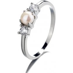 Majya Stříbrný prsten s perlou MARIA 10037