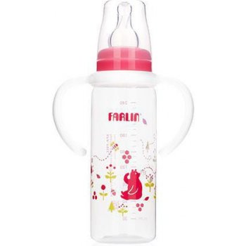 Farlin kojenecká láhev standart s držátkem růžová 240 ml
