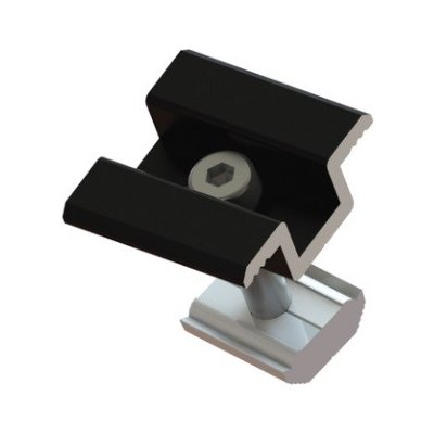 Držák středový - Zapuštěný 30-35mm ČERNÝ pro solární panely na lištu, hliníkový; TP-IC-30/35B – Zboží Živě