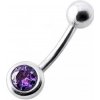 Piercing Šperky4U stříbrný piercing do pupíku se zirkonem BP01024-A