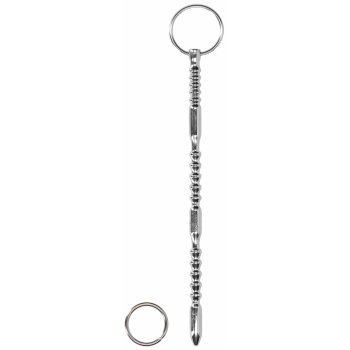 Ouch! Urethral Sounding Metal Ribbed Dilator with Ring