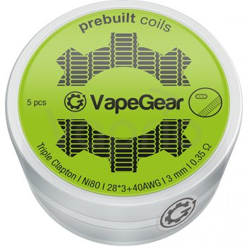 VapeGear předmotané spirálky Triple Clapton Ni80 0,35ohm