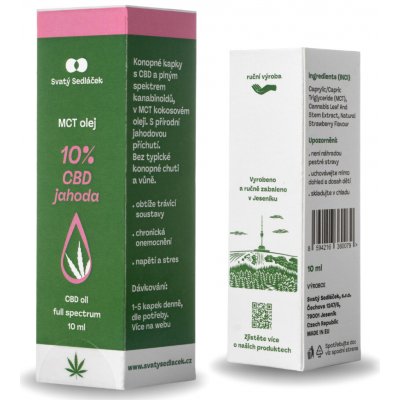 Svatý Sedláček MCT olej 10% CBD jahoda 10 ml – Sleviste.cz