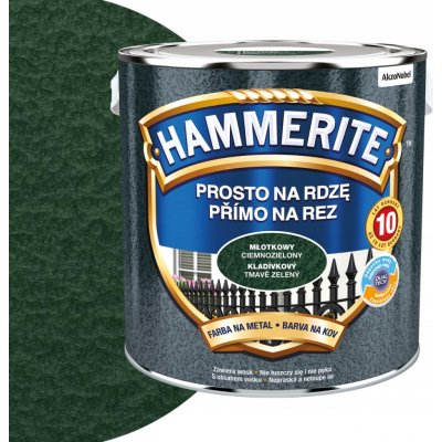 Akzo Nobel Hammerite přímo na rez 2,50L, kladívkový tmavě zelený – HobbyKompas.cz