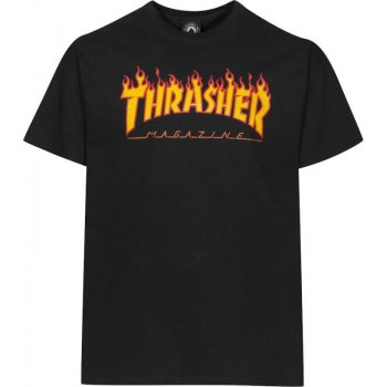 Thrasher triko FLAME SS černá