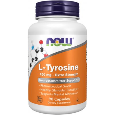 Now Foods L-Tyrosine Extra Strength 750 mg 90 rostlinných kapslí – Hledejceny.cz