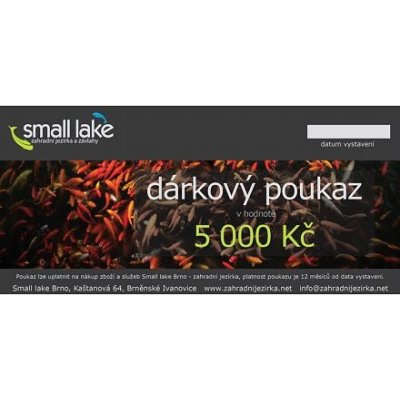 Dárkový poukaz na nákup zboží u SMALL LAKE v hodnotě 5000 Kč – Zbozi.Blesk.cz