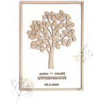 Svatební strom na podpisy Velikost: 59 cm x 42 cm - 80 srdíček – Hledejceny.cz