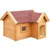 Bouda pro psa Drewmax MO140 Psí bouda z masivního smrkového dřeva Týk 165 x 170 x 130 cm