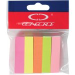 Concorde Samolepící papírové záložky 12x50 mm - neon / 5x100 listů – Hledejceny.cz