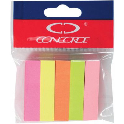Concorde Samolepící papírové záložky 12x50 mm - neon / 5x100 listů – Hledejceny.cz