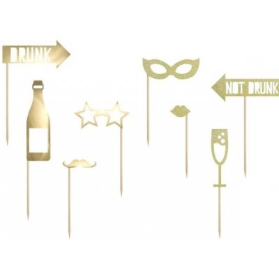 VIP party - Rekvizity do fotokoutku zlaté 8ks – Zboží Živě