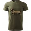 Army a lovecké tričko a košile Triko Bad Badger myslivecké Drsnosrstý Jezevčík olivové