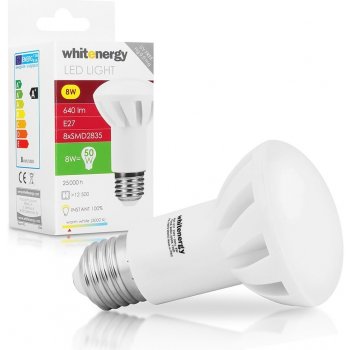 Whitenergy LED žárovka SMD2835 R63 E27 8W bílá mléčná