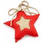 DECOLED Vánoční ozdoba na stromeček látková vánoční hvězda 11,5 cm, závěsná – Hledejceny.cz