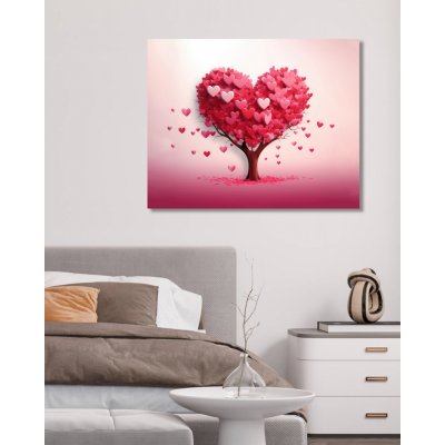 ZUTY Obrazy na stěnu - Strom srdce Rozměr: 40x50 cm, Rámování: vypnuté plátno na rám – Zboží Mobilmania