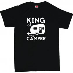 King of the camper karavan pánské tričko s potiskem 401 černá black bílá