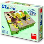 Dino kostky Domácí zvířátka retro 12 kostek – Hledejceny.cz