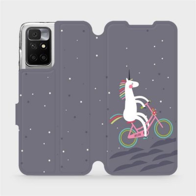 Pouzdro Mobiwear Flip Xiaomi Redmi 10 - V024P Jednorožec na kole