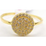 Klenoty Budín Dámský prsten ze žlutého zlata posetý mnoha zirkony HK1173 – Zboží Dáma