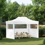 OMAXI 800516 Profesionální skládací party stan 3 bočnice 280x410x315 cm ocel bílý – Hledejceny.cz