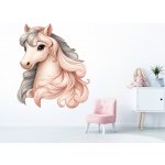 Nalepte.cz Kůň pro princeznu samolepka na zeď arch 64 x 75 cm – Zboží Dáma