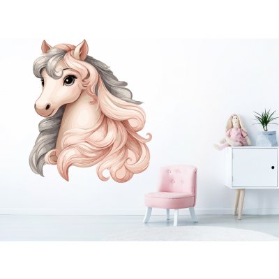 Nalepte.cz Kůň pro princeznu samolepka na zeď arch 64 x 75 cm – Zboží Dáma