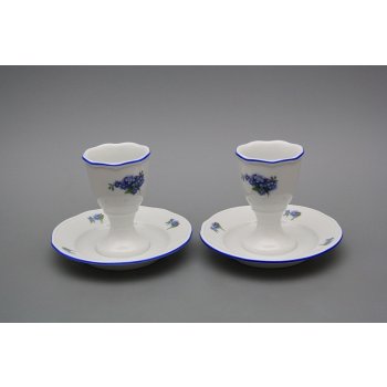 Bohemia Porcelán 1987 Kalíšek na vejce s podstavcem Rokoko AL