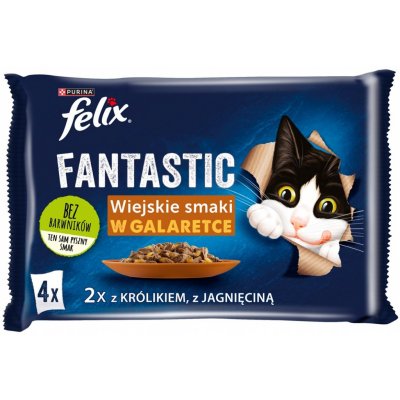 Felix Fantastic s králíkem a jehněčím v želé 4 x 85 g – Zboží Mobilmania