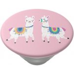 PopSockets PopTop Gen.2, Llamalliance in Pink, dvě lamy na růžovém pozadí, výměnný vršek – Sleviste.cz