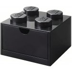 LEGO® stolový box 4 se zásuvkou 15,8 x 15,8 x 11,3 cm černá – Zboží Dáma