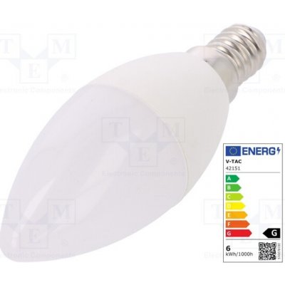 V-TAC SKU 42151 žárovka LED teple bílá E14 220/240VAC 470lm P 5,5W 200° – Zboží Mobilmania
