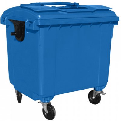 Plastik Gogic Plastový kontejner 1 100 l modrý ploché víko – Zboží Mobilmania