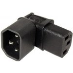 Redukce IEC320 C14 - IEC320 C13, lomená dolů - 16723F – Zboží Mobilmania