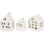 HOMESTYLING Dekorace keramické svítící domky sada 3 ks KO-DD1000520 – Zboží Mobilmania
