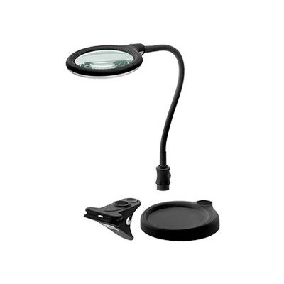 goobay Stolní lampa s lupou, 100mm, 3 dioprie, LED osvětlení 6W, klip a stojánek, černá (64990) - 40.92.0362 – Zboží Mobilmania