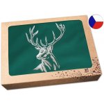 Povlečení Plus Pánská zástěra pro myslivce v dárkovém balení zelená 72x100 Jelen v lese – Zboží Dáma