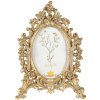 Klasický fotorámeček Zlatý antik fotorámeček zdobený květy – 10x15 cm