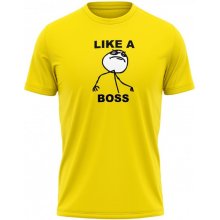 MemeMerch tričko LIKE A BOSS lemon