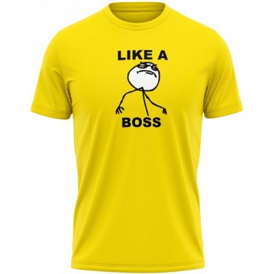 MemeMerch tričko LIKE A BOSS lemon