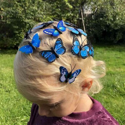 Sponky do vlasů motýlci 10 ks - modré – Zboží Mobilmania