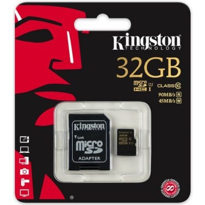 Micro SD 32 GB paměťová karta Kingston class 10