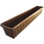 Nohel garden Truhlík samozavlažovací GARDENFLOR plastový hnědý 80 cm – HobbyKompas.cz