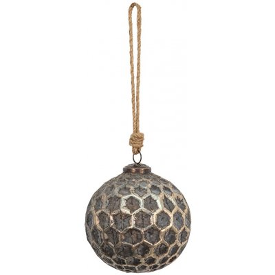Clayre & Eef Měděná antik skleněná ozdoba Hexagon Copper L Ø 12*12 cm – Hledejceny.cz