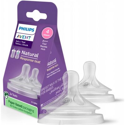 Philips Avent dudlík Natural Response na kaši 2 ks transparentní – Hledejceny.cz