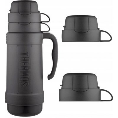 Thermos skleněná termoska se dvěma šálky 1 l černá – Zboží Dáma