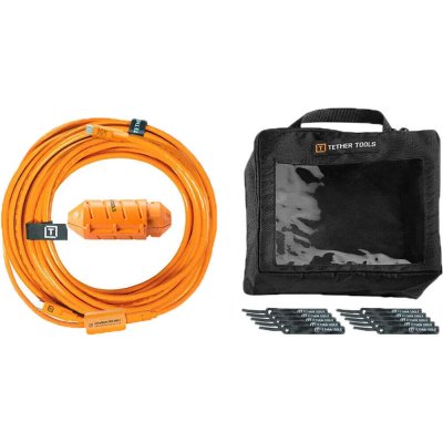 Tether Tools CUC31RB-ORG Boost USB-C na USB 3.0 Micro B (zahnutý konektor) produžovací, 9,4m, oranžový