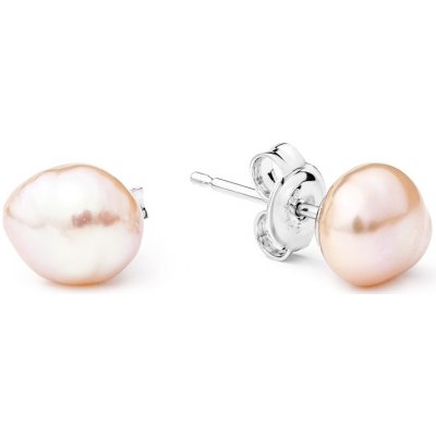 Gaura Pearls stříbrné s růžovou říční perlou Sophie stříbro EFK07E/P růžová