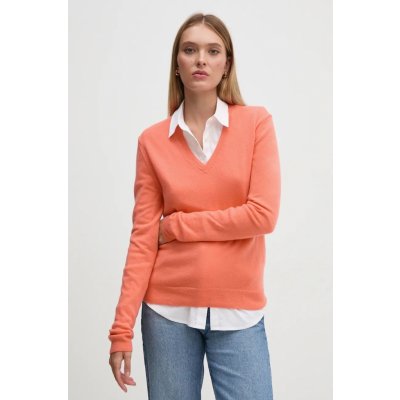 Colors of Benetton Vlněný svetrted dámský lehký 1002D4488 oranžová – Zboží Dáma