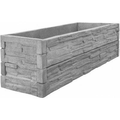 Beves Betonový vyvýšený záhon - štípaný kámen 200 x 100 x 50 cm, Přírodní šedá – Hledejceny.cz